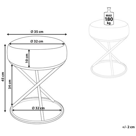 Sgabello Presho Bouclé Bianco Sporco - Foto 7