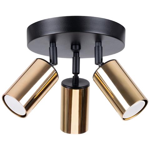 Lampada Da Soffitto Winx 3p Nero /oro Sl. 1385 - Moderno Lampade Da Soffitto Oro Nero 20x19.5x19.5 Cm - Foto 1
