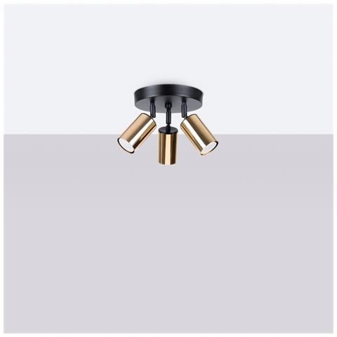 Lampada Da Soffitto Winx 3p Nero /oro Sl. 1385 - Moderno Lampade Da Soffitto Oro Nero 20x19.5x19.5 Cm - Foto 2