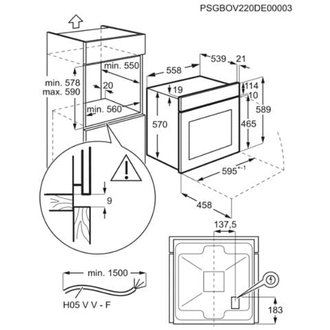Forno Elettrico da Incasso 944 068 153 Capacità 65 L elettrico Potenza 3600 W Colore Acciaio inox / Nero - Foto 9