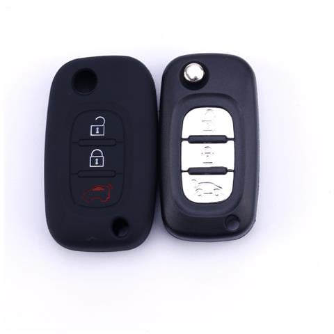 Cover Per Chiave A 3 Pulsanti In Silicone Per Mercedes Benz Smart Black - Foto 1