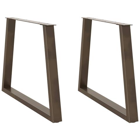 Gambe Tavolo Pranzo A V 2 Pz Naturale 100x(72-73,3)cm Acciaio - Foto 1