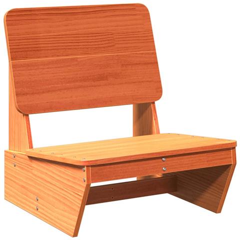 Sedie Da Giardino 2 Pz Cera Marrone Legno Massello Di Pino - Foto 3