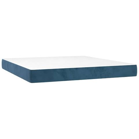 Materasso A Molle Blu Scuro 160x220x20 Cm In Velluto - Foto 2