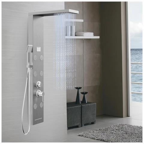 Colonna Doccia York Acciaio 4 Funzioni Display Controllo Temperatura 2 Finiture *** Finitura- : Cromo Spazzolato - Foto 1