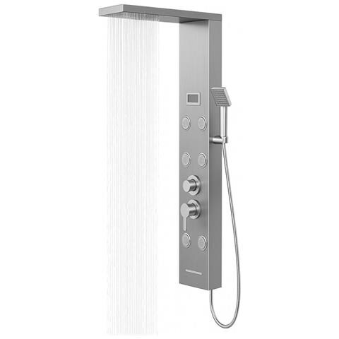 Colonna Doccia York Acciaio 4 Funzioni Display Controllo Temperatura 2 Finiture *** Finitura- : Cromo Spazzolato - Foto 2