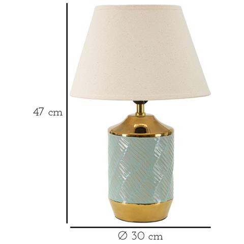 Lampada Da Tavolo Mf107 - Multicolore - Ceramica - 30x30x47 Cm - Foto 6