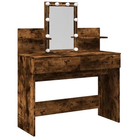 Toeletta Con Led Rovere Fumo 100x40x130 Cm - Foto 1