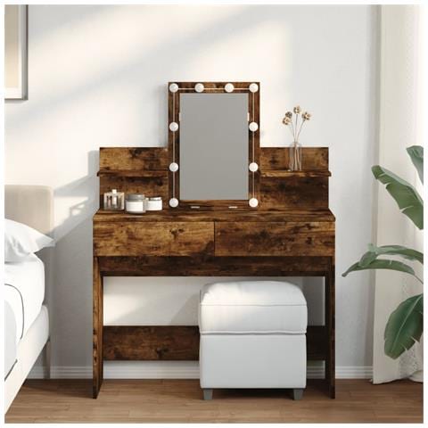 Toeletta Con Led Rovere Fumo 100x40x130 Cm - Foto 8