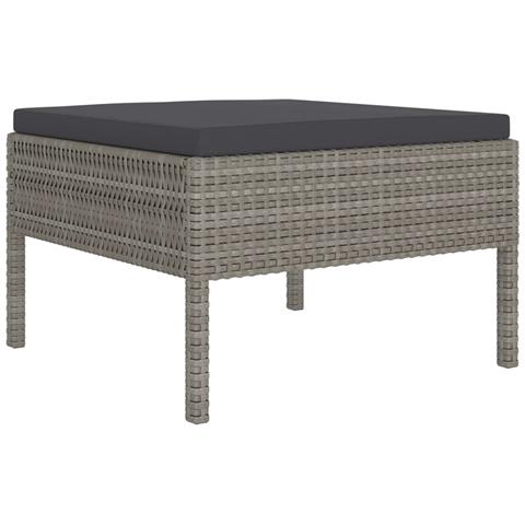 Set Divani Da Giardino 10 Pz Con Cuscini In Polyrattan Grigio - Foto 2