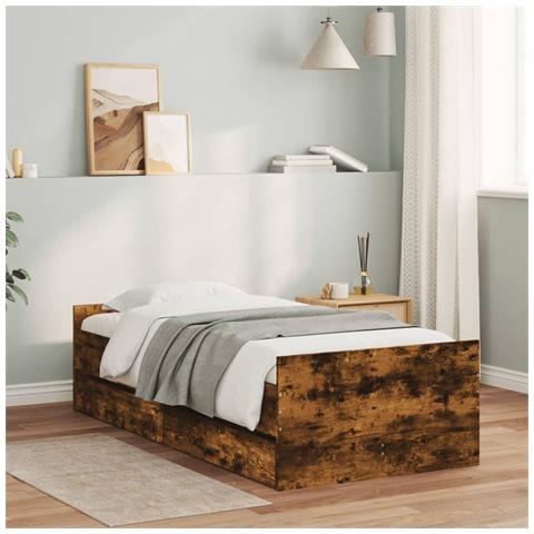 Giroletto Con Cassetti Rovere Fumo 90x190 Cm - Foto 8