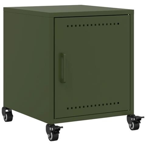 Lusso Casadino -  Comodino Verde Oliva 36x39x43,5 Cm In Acciaio - Foto 1