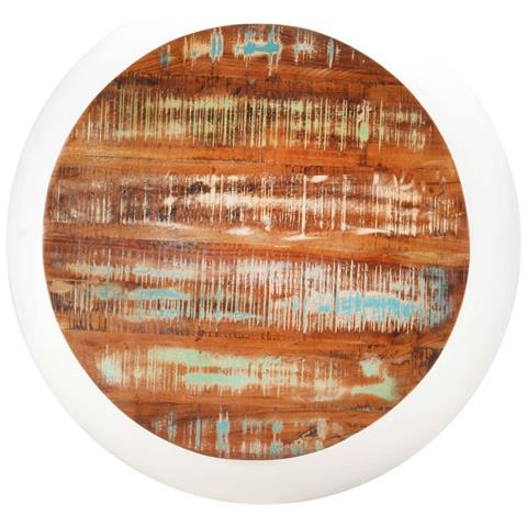 Tavolino Da Salotto Bianco 68x68x30 Cm Legno Di Recupero - Foto 1