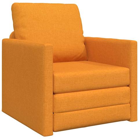Divano Letto 2-in-1 Giallo Scuro 74x77x81 cm Tessuto - Foto 1