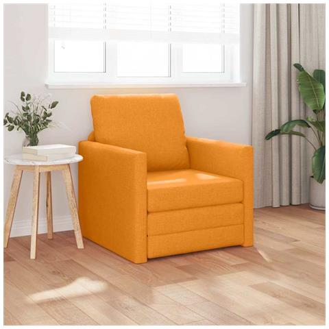 Divano Letto 2-in-1 Giallo Scuro 74x77x81 cm Tessuto - Foto 2