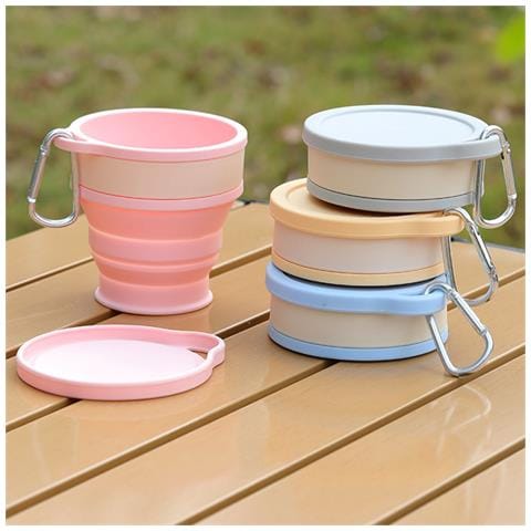 Bicchiere D'acqua Pieghevole 220ml Bicchiere Con Cannuccia Portatile Pink - Foto 5
