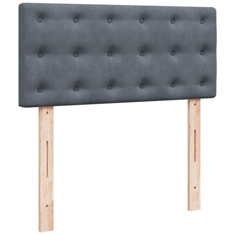 Giroletto a Molle con Materasso Grigio Scuro 90x190 cm Velluto - Foto 9