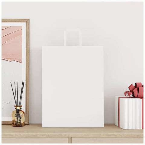 Sacchetti di Carta 250 pz con Manici Bianchi 32x12x42 cm - Foto 2