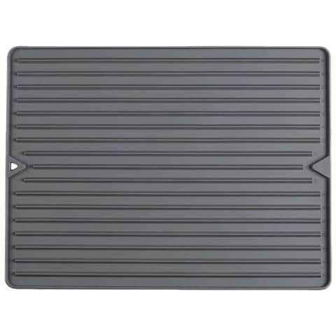 Tappetino Scolapiatti Triangolare Grande 40x30cm In Silicone - Multifunzionale E Antiscivolo Grey - Foto 1