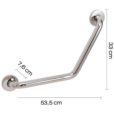 Maniglione 135° Da Muro In Acciaio Inox Aisi 304 Gedy 5022 Serie Project Cromato - Foto 2