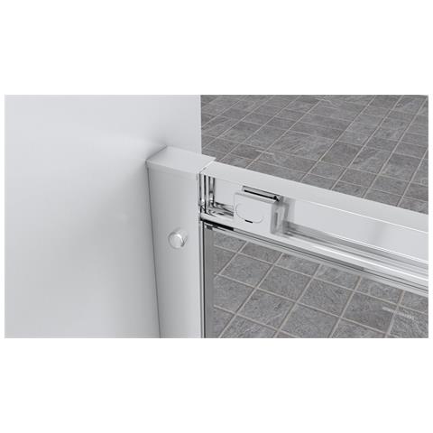 Box Doccia A Nicchia 135 Cm Porta Scorrevole Apertura Laterale H195 Cm Alba Cromato - Foto 2
