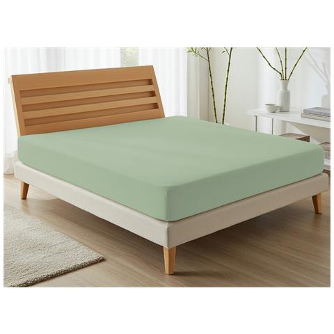 Lenzuola Sotto Con Angoli No Stiro In Tinta Unita Modello Francesca 1 Piazza Verde - Foto 1