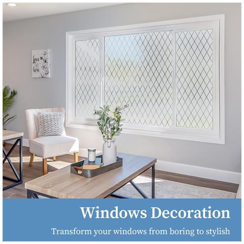 Pellicola Per Finestre Opaca Privacy Uv Vinile 60x200 Cm A Griglia Senza Colla - Foto 5