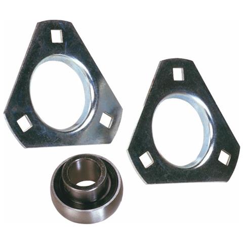 Supporto A Flangia Triangolare In Lamiera Stampata Sbpft 204 Con Cuscinetto Ø 20mm - Foto 1