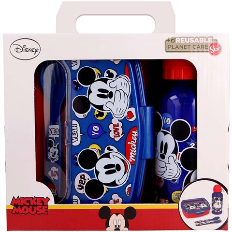 Set Portapranzo Con Borraccia Da 400 Ml E Posate In Plastica Senza Bpa, Blu Royal - Foto 5