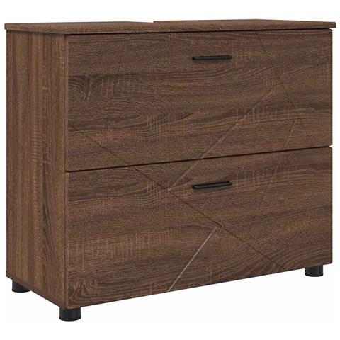 Mobile da Bagno con cassetto Rovere marrone 76.5 x 35 x 64 cm - Foto 1