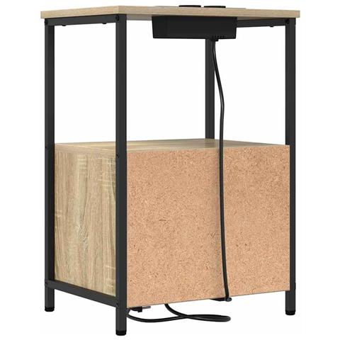 Comò con stazione di ricarica con cassetto 2 pcs rovere sonoma - Foto 9