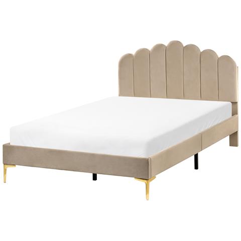 Letto Velluto Sauvian 120 X 200 Cm Tortora - Foto 2