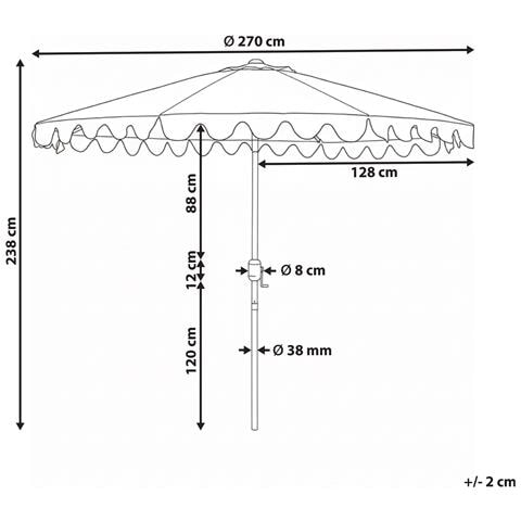 Ombrellone Da Esterno 270 Cm Isolotto Beige - Foto 7