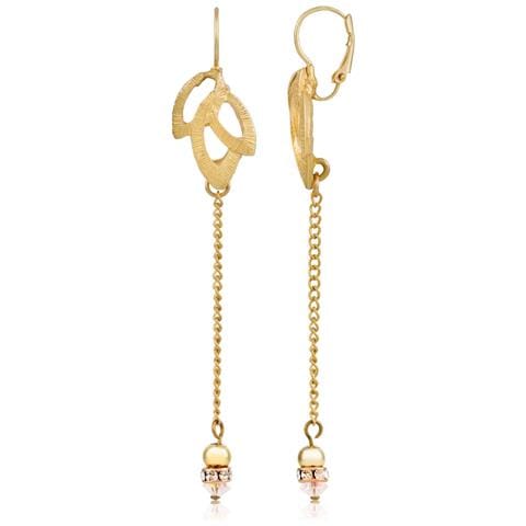 Orecchino Pendente In Oro Con Oro E Cristallo - Foto 1