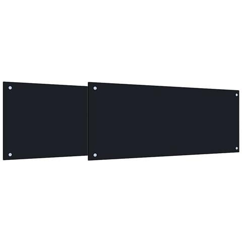 Rivestimento da Cucina 2 pcs Nero 100 x 40 cm vetro temperato - Foto 1