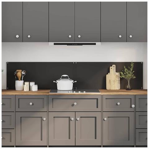 Rivestimento da Cucina 2 pcs Nero 100 x 40 cm vetro temperato - Foto 2
