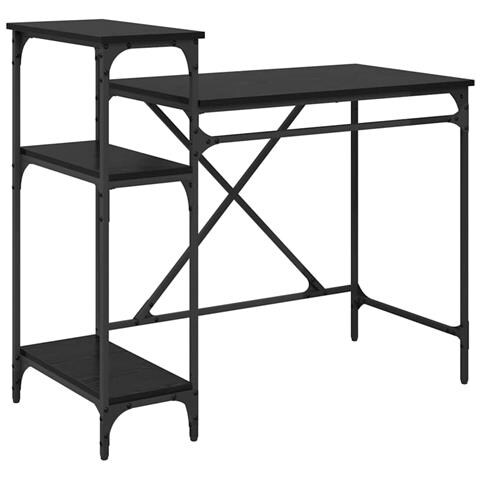 Scrivania Rovere Nero 105 x 50 x 90 cm Legno multistrato - Foto 1