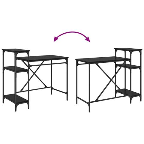 Scrivania Rovere Nero 105 x 50 x 90 cm Legno multistrato - Foto 9