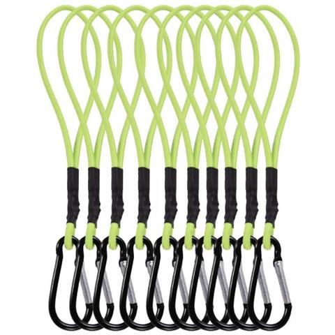 Set Da 10 Mini Cavi Elastici - Cinghie Elastiche Da 25 Cm Con Moschettone Green - Foto 1