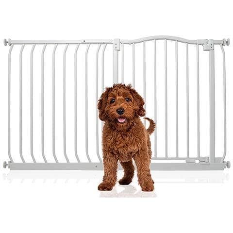 Bettacare Cancelletto Per Cani Con Parte Superiore Incurvata, 125cm - 134cm, Bianco Opaco - Foto 1