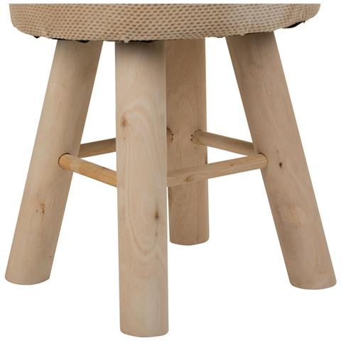 Sgabello In Legno Rivestito In Tessuto Marrone 32x32x44h - Foto 7