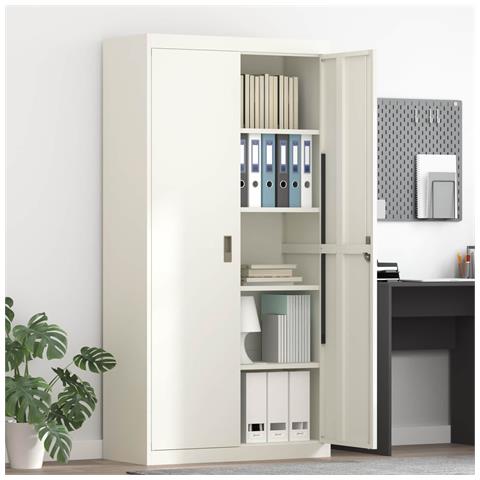 Armadio Bianco 90 x 40 x 180 cm Acciaio - Foto 2