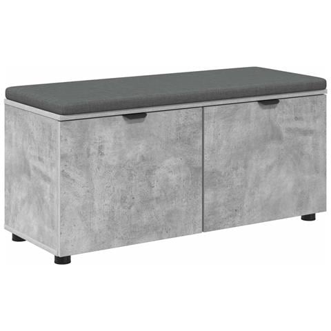 Panca per ingresso con cuscino Grigio Cemento 100 x 38 x 46 cm - Foto 1