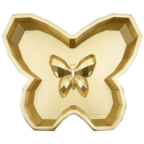 Vassoio Farfalla-oro-poliresina-3x20,5x17,5 Cm - Foto 1