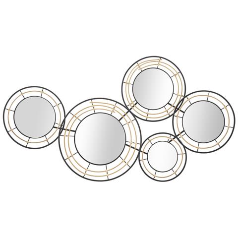 Decorazione In Metallo 3d Cerchi 22-nero-metallo-111x9,5x59 Cm - Foto 1