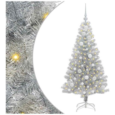Albero di Natale con 150 LED con supporto Argento 120 cm PET - Foto 1