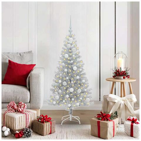 Albero di Natale con 150 LED con supporto Argento 120 cm PET - Foto 2