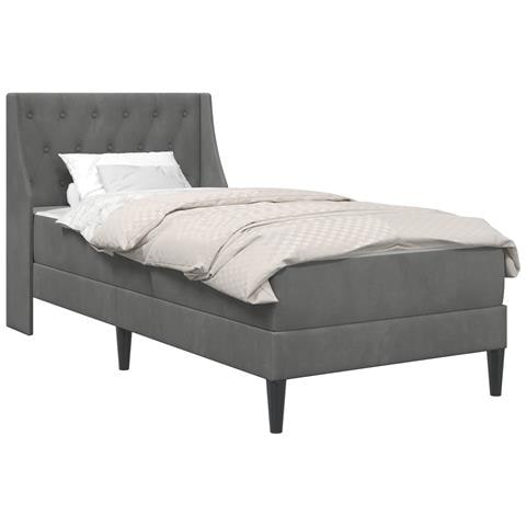 Struttura letto con materasso Grigio scuro 90 x 200 cm Velluto - Foto 1