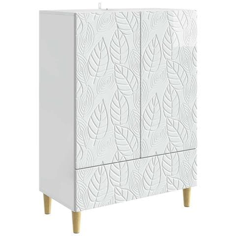 Credenza Bianco Lucido 66 x 34,5 x 95 cm Legno ingegnerizzato - Foto 1