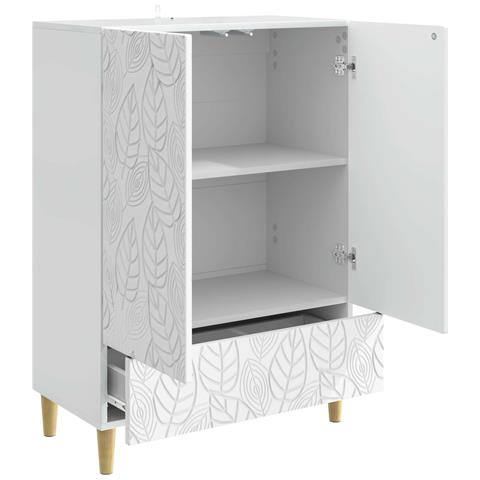 Credenza Bianco Lucido 66 x 34,5 x 95 cm Legno ingegnerizzato - Foto 2